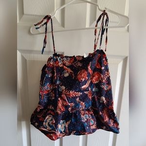 M Peplum Tie Strap Tank